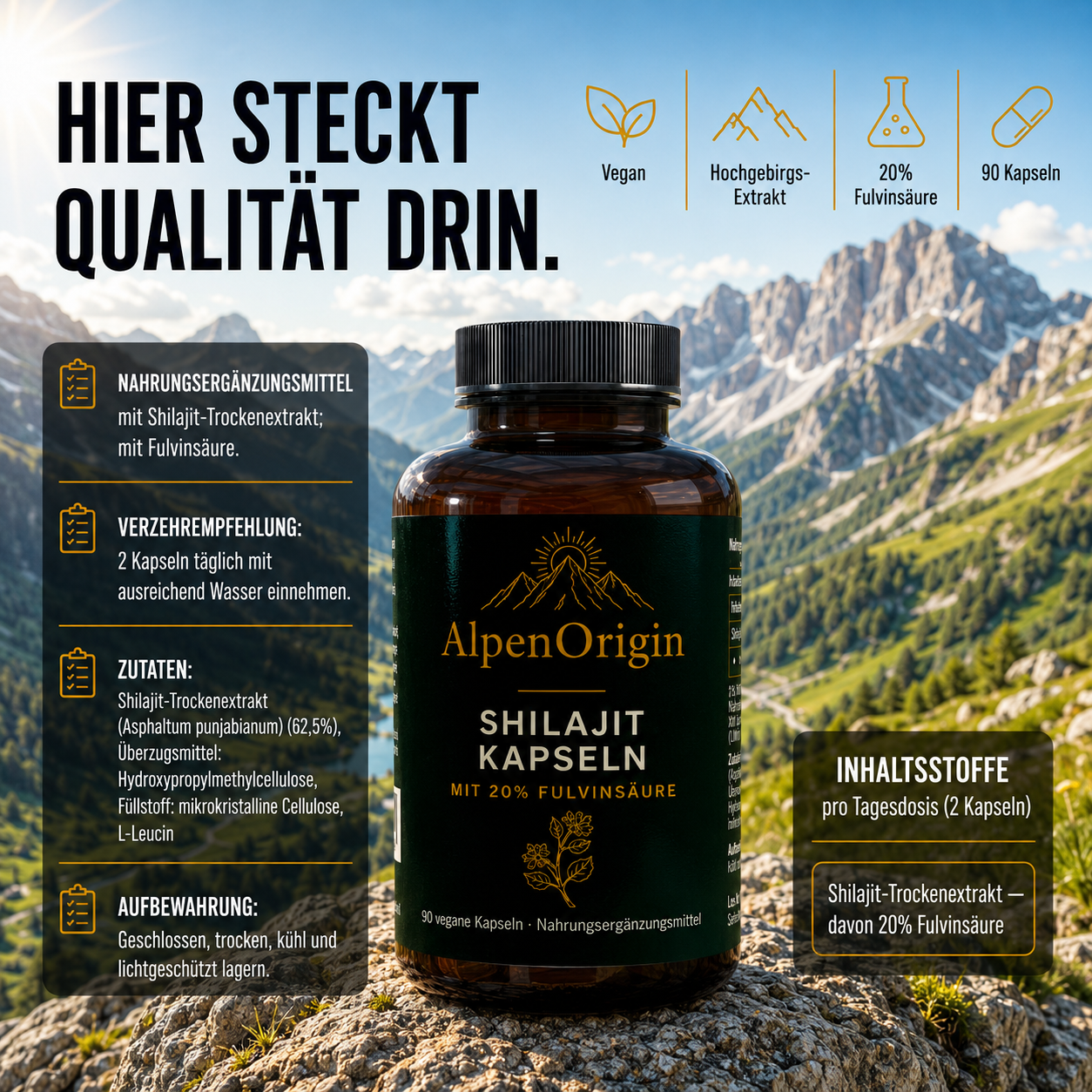 Shilajit vegane Kapseln