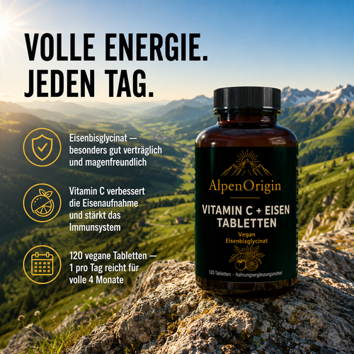 Eisen + Vitamin C vegane Tabletten