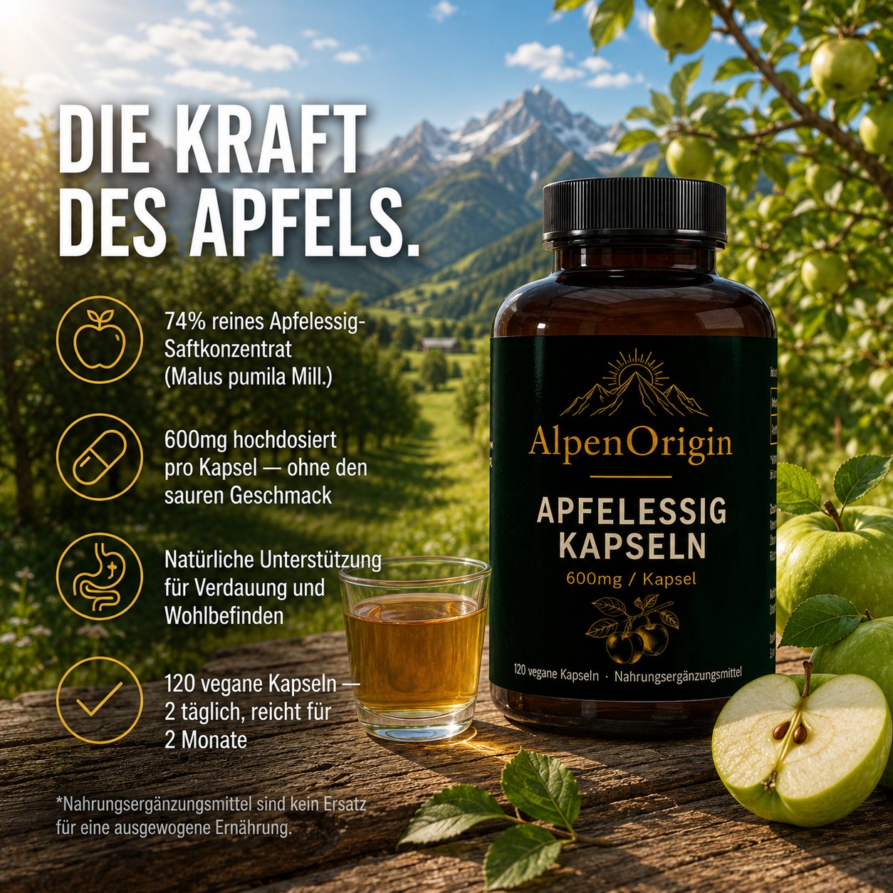 Apfelessig Extrakt vegane Kapseln
