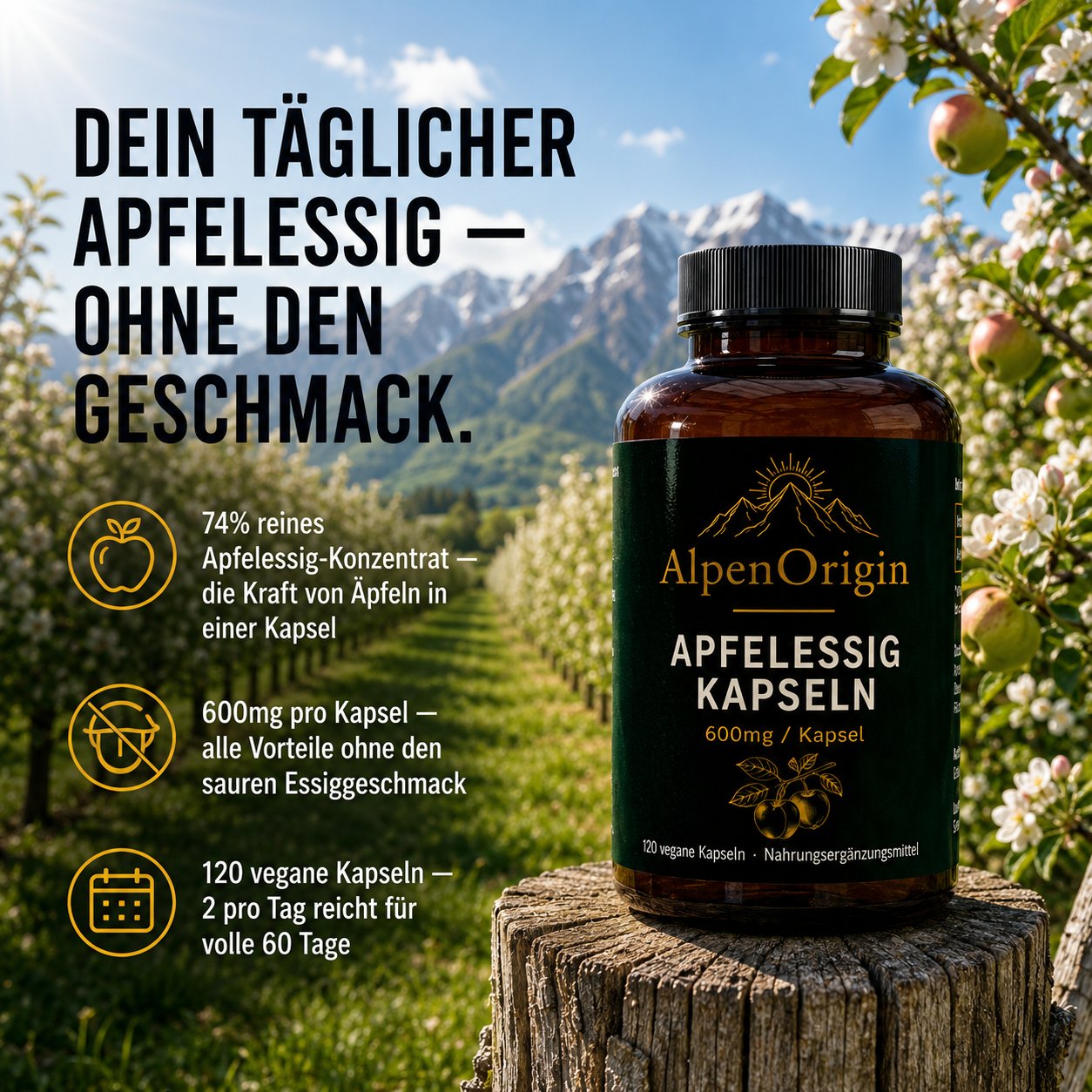 Apfelessig Extrakt vegane Kapseln