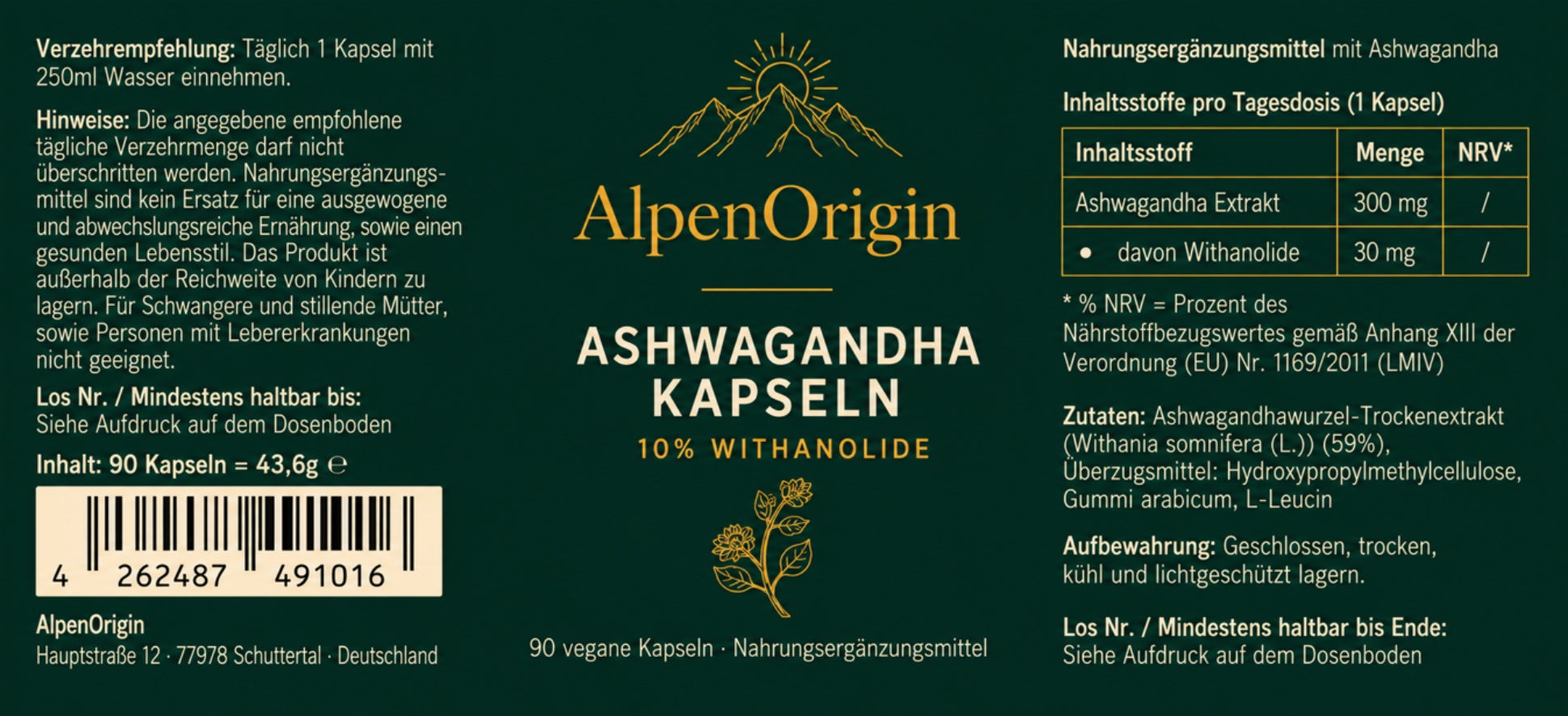 Ashwagandha vegane Kapseln