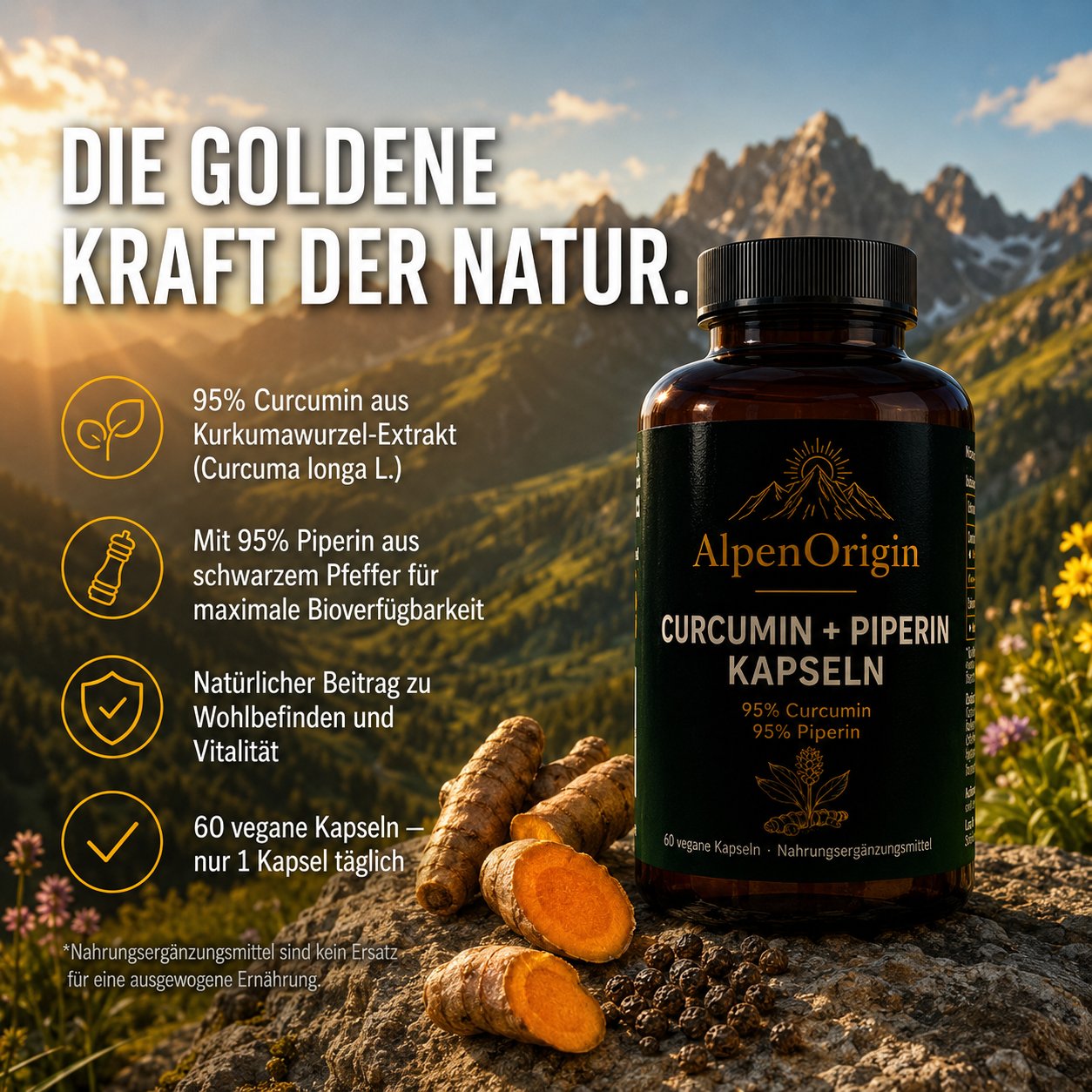 Curcuma Piperin vegane Kapseln
