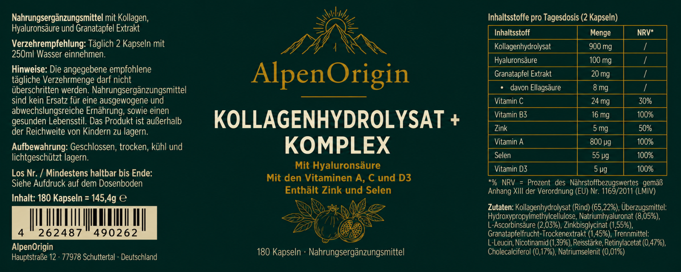 Premium Kollagenhydrolysat PLUS Kapseln