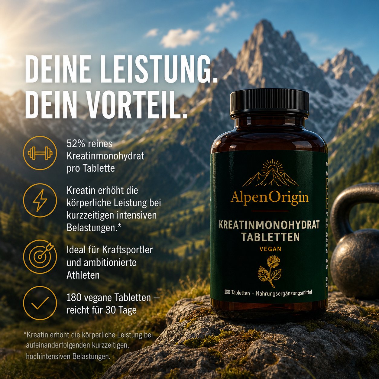 Kreatin Monohydrat vegane Tabletten