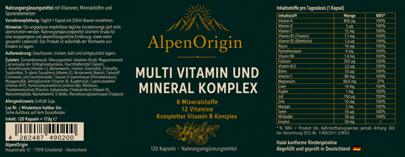 Multivitamin und Mineral Komplex