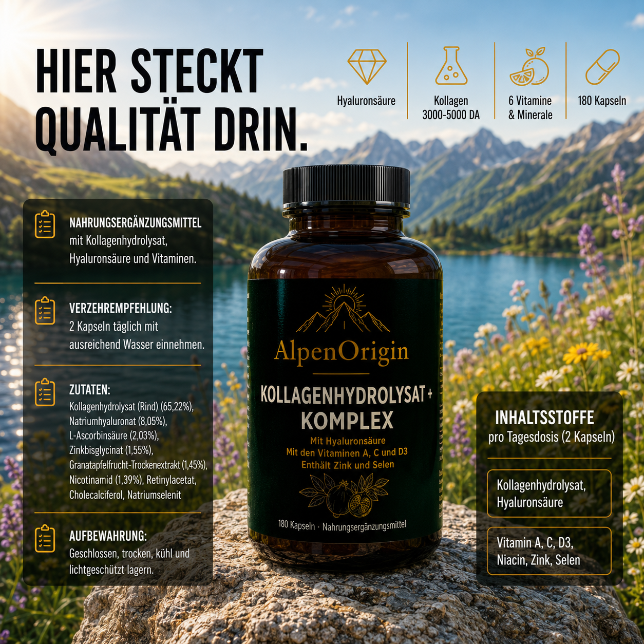 Premium Kollagenhydrolysat PLUS Kapseln