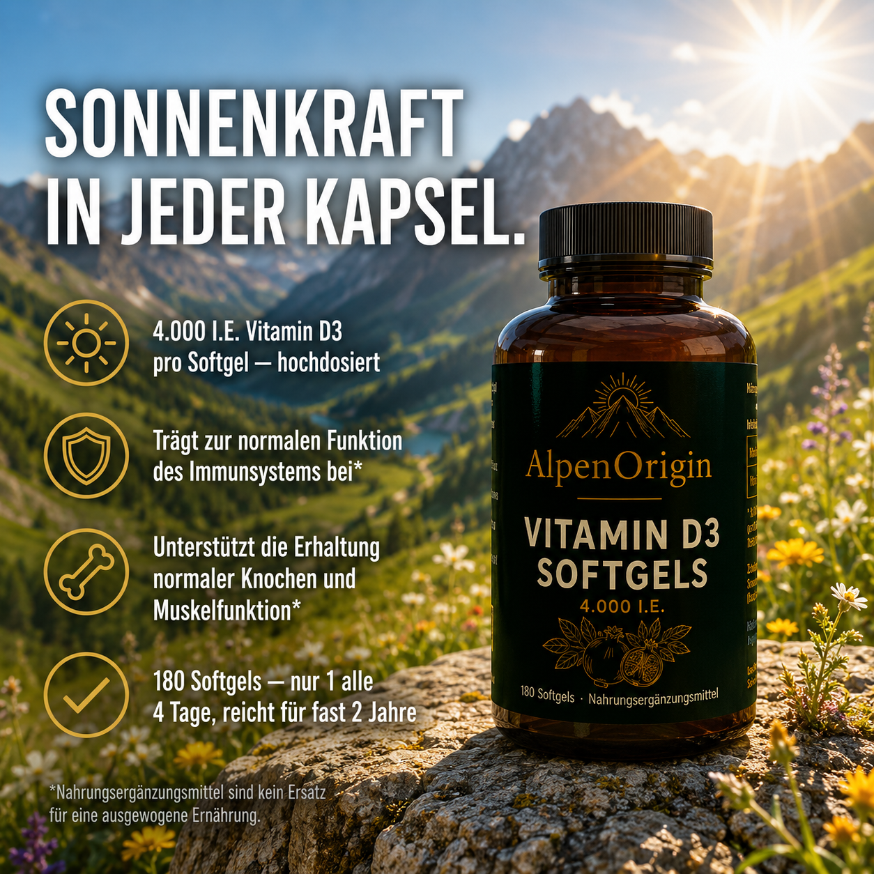 Vitamin D3 4.000 IE Softgels